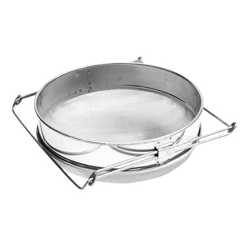 Jvjggag Honigsieb, Edelstahl-Honigsieb, Honigfilter, Bienenzuchtausrüstung, Netzfilter, Doppelsieb, Netzfilter für Imker