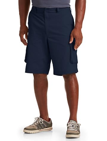 True Nation by DXL Men's Big and Tall Stretch Ripstop Cargo Shorts Navy x