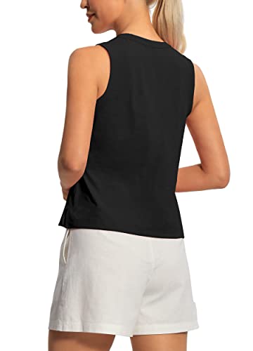 Hiverlay Workout Tank Tops For Women Sleeveless Athletic Cropped Tank Top Sports Gym Muscle Running Shirts Black M #TOP2