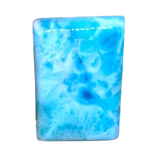 Larimar véritable rectangulaire pour bague et pendentif haute joaillerie 30x21mm