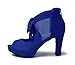 GATUXUS Open Toe Women Platform High Heel Shoes Bows Strappy Sandals (US 9, Dark Blue)