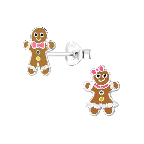 Ginger Bread Man Earrings .925 Sterling Silver Christmas Gingerbread Mr and Mrs