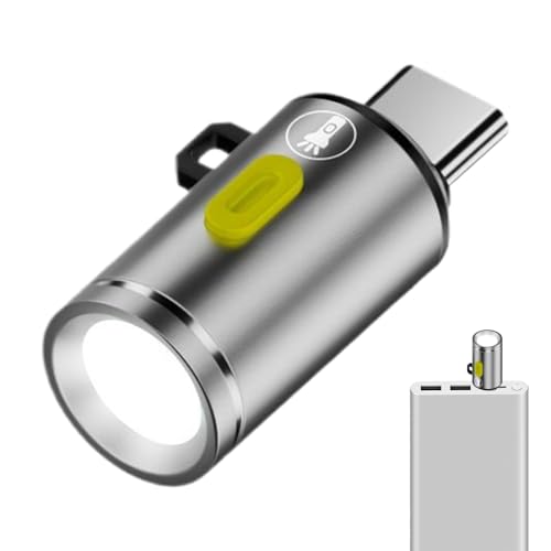 Recargable Mini Torcha - Tipo C Diseño de Carga de Carga, Mini Llavero Súper Brillante, Linterna de Mano Impermeable | Linterna Portátil para Senderismo Pesca Compacto Exterior