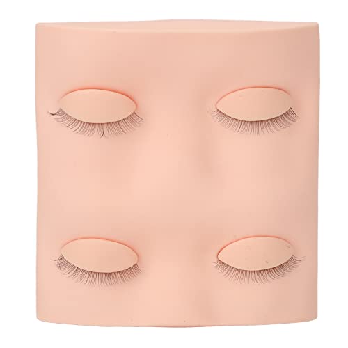 False Eyelashes Extension Practice Mannequin Head with Removable Eyelids Reusable Material Eye Makeup Tools Suitable for Women Beginners Makeup Training(Pink)