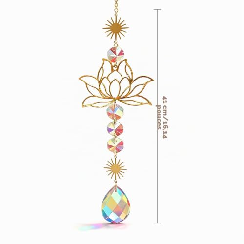 Daleweo Attrape-Soleil Suspendu Lotus Cristal 41 cm – vue 4