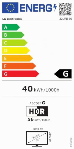 LG Electronics LG ERGO UltraFine 32UN880P-B Ecran PC 4K 32' - dalle IPS résolution 3840x2160, 5ms 60Hz, HDR 10, DCI-P3 95%, pied ergonomique réglable, USB-C (60W), haut-parleurs