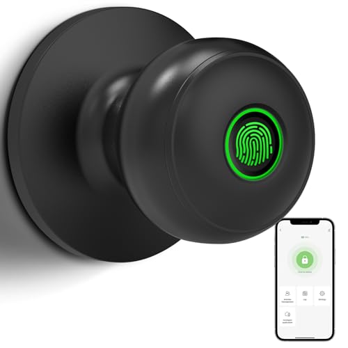 GeekTale-Fingerprint-Door-Lock-Smart-Lock-Door-Knob-with-App-Biometric-Door-Lock-Thumbprint-Door-Lock-Smart-Fingerprint-Door-Knob-for-Bedroom-Office-Apartment