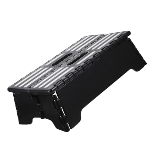 BUGUUYO Escalera de Pedal Anti-Deslizamiento Taburete Blanco Seniors heces pequeño taburetes Plegables para Adultos taburetes para Personas Mayores Taburete Plegable portátil páginas Negro