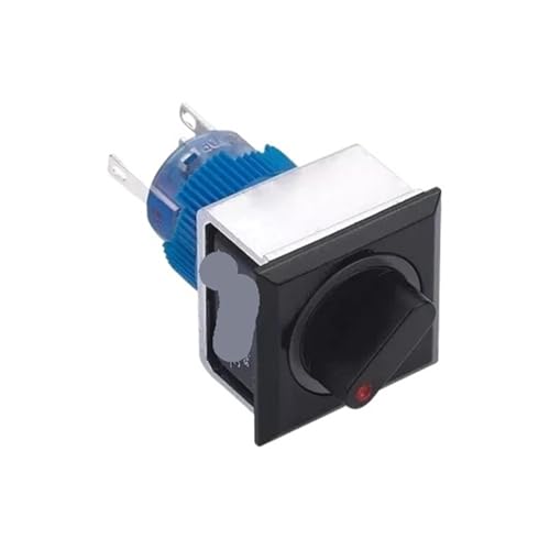 Interrupteur carré 5 broches 22mm avec maintien de position 24V noir