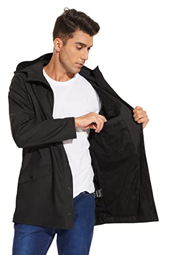 Fahsyee Rain Jacket Men Waterproof - Mens Raincoat Lightweight Coat With Hood Long Breathable Windbreaker Trench2