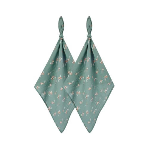 Milkbarn Baby Muslin Burp Cloths, 2-Pack Large Washcloths, Swimming Koi