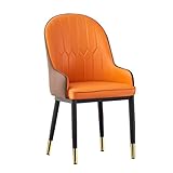BaoHYeS Silla de Comedor, Muebles de Cocina y Comedor, sillas de Comedor, Silla de Cuero sintético Resistente al Agua con Patas de Metal y reposabrazos, Respaldo para Comedor y Sala de EST