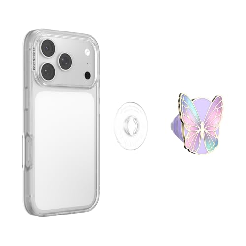 Image of PopSockets PopTop, Adhesive Phone Grip with Swappable Top, Butterfly - Butterfly Prisim