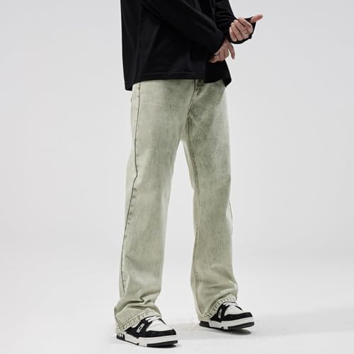 Jeans Pants Trousers Denim Spring and Autumn High Street Washed Men's Micro Flared Classic Wide Leg2