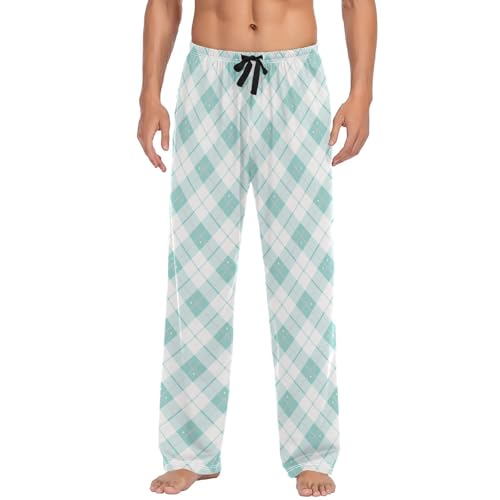 GuoChe Mens Pajama Bottoms Cotton Mens Pyjamas Pants with pockets for Spring Long Small