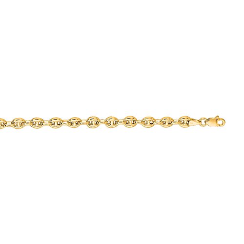 14 Karat Puffed Mariner Link Chain Necklace 14K 4.7mm (Length: 18" - 24")2