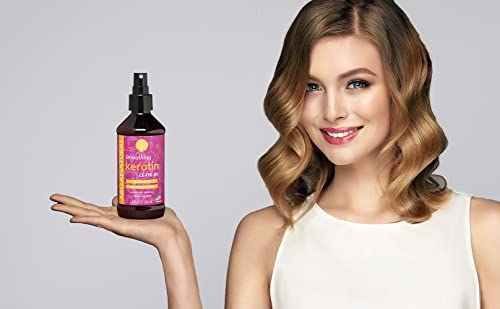 Arganatural Smoothing Keratin Leave-In Conditioner, 8 Fl Oz / 250 Ml Spray Bottle, Smooth & Detangle Frizzy Hair #TOP1