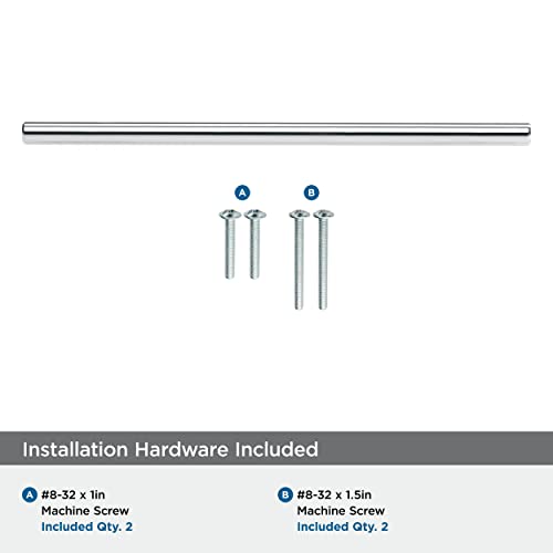 Image of Amerock | Cabinet Pull | Polished Chrome | 7-9 /16 inch (192 mm) Center to Center | Bar Pulls | 1 Pack | Drawer Pull | Drawer Handle | Cabinet Hardware | 7-9 /16 inch (192mm) Center-to-Center Mounting Distance and 9-15 /16 inch Overall Length, Durable Carbon Steel Cabinet Hardware