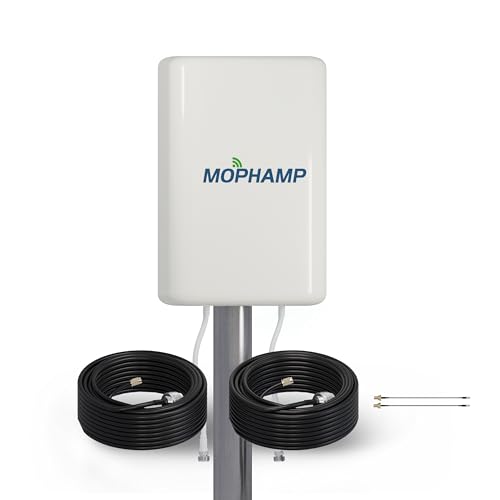 Image of 2x2 MIMO Antenna 5G 4G LTE External Directional for T-Mobile Home Internet, Verizon, AT&T | 32.8' SMA Cable, TS9 Adapters