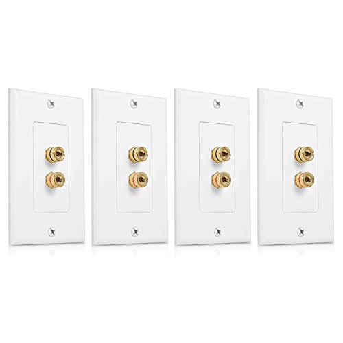 Blaiueng 4X 2ポスト スピーカーウォールプレート ホームシアターウォールプレート オーディオパネル 1スピーカー用