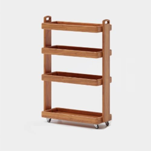 Rolling Utility Cart with Lockable Wheels, Easy Assembly, Versatile Storage for Kitchen, Bathroom, Living Room, Laundry – Stylish Compact Design for Small Spaces