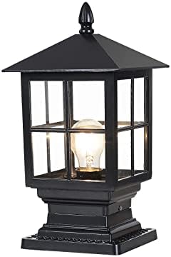 SLAWA Outdoor Post Light Fixture, Modern Outdoor Column Lights IP54 Waterproof Aluminum Pillar Lights Outdoor Lighting for Yard Garden Patio Path, with Clear Glass Shade