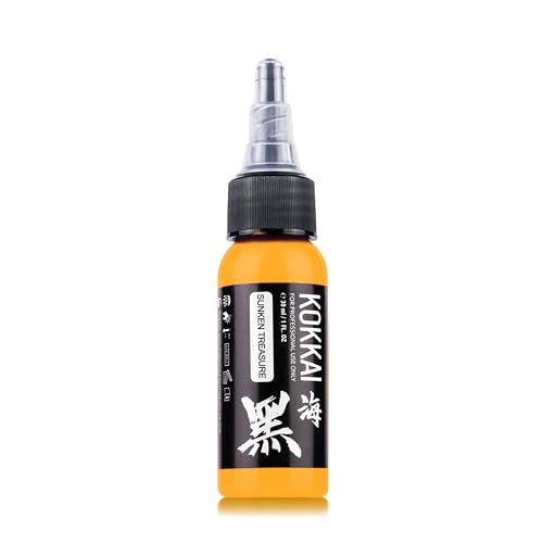 Kokkai Sumi Red Tattoo Ink, Premium Quality, Precision Medium Viscosity, Rich Hue, Quick Healing, Acrylic-Free, Water-Based, Ready-to-Use Ink for Precision Tattooing (Sunken Treasure, 0.5 oz)