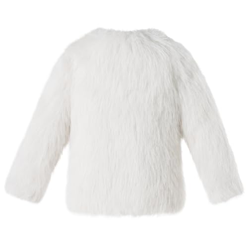Girls Faux Fur Fluffy Coat for 4-10 Years Winter Jacket Soft Lining Warm Outerwear2