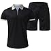 Mens Short Sets 2 Piece Outfits Fashion Summer Tracksuits Casual Matching Polo Shirts and Short Set