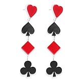 ▍ Magie -- Die ACE- Poker- Ohrringe sind mit Herzen und Spaten ausgelegt. A ein magisches Muster. Poker- Asse- Karten- Ohrringe können dem Träger viel Glück bringen und den Träger attraktiver machen.