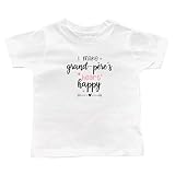 I Make Grand-père's Heart Happy Black or White Infant or Toddler T-Shirt, Grandson or Granddaughter Present, Kid Shirt, Valentine's (Grand-père Heart Happy Shirt)
