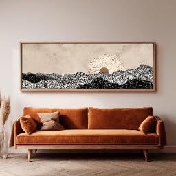 Tableau de montagne zen et apaisant aux tons sable pour votre mur - 2