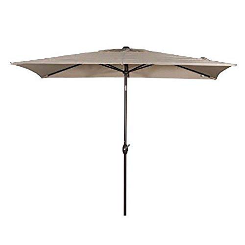 Abba Patio Rectangular Patio Umbrella Outdoor Market Table Umbrella with Push Button Tilt and Crank, 6.6 by 9.8 Ft, Beige