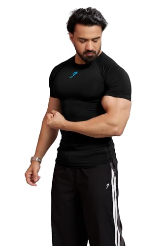 Image of FUAARK Men's Half Sleeve Compression T-Shirt - Athletic Base Layer for Fitness