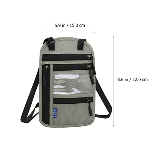 2 Peças Saco De Documentos Rfid Porta Passaporte Com Slot Para Cartão Bolsas De Viagem Sob a Roupa B