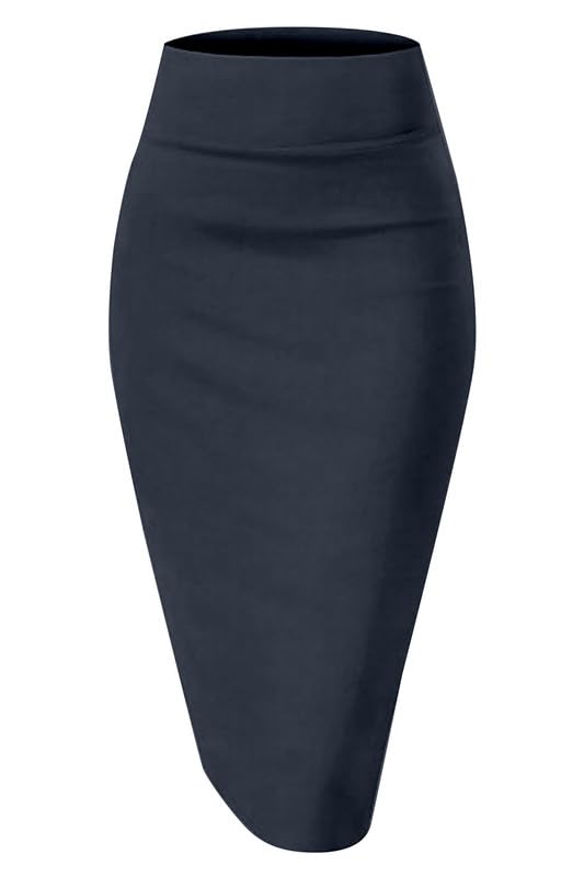TRENDMALLS Women's Knee Length Formal Pencil Skirt with Elastic W...