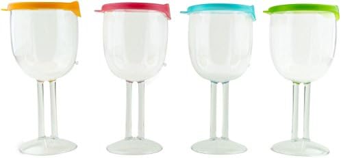 LipLidz Wine Glasses - Adult Sippy Cup - Set of 4 Wine Glasses