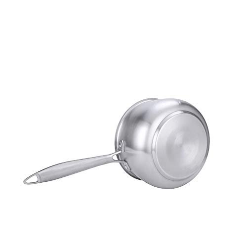 Milk Pan Milk Pot Stainless Steel Milk Pan Butter Coffee Milk Warmer Mini Butter Melting Pot Milk Pan Stainless Steel (Color : Silver, Size : 18Cm) #TOP3
