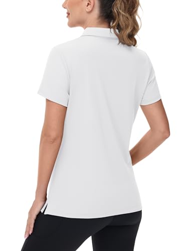 Image of TACVASEN Women's V-Neck Polo Shirts UPF 50+ Short Sleeve Sun Protection Quick Dry Golf Polos Collared Shirt