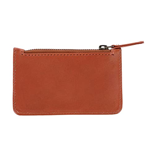 Trafalgar Men's Sergio Front Pocket Leather Zipper Pouch, Tan3