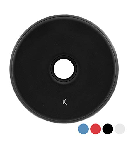 KSIX smart your tech Cargador Inalámbrico Mini de 5W, Diseño Compacto y Ligero, Compatible con Tecnología Qi, Acabado Tacto de Goma, Carga Segura, Color Negro