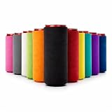 Slim Can Cooler Sleeves 12 Pack– Blank Foldable Neoprene 12oz Can Insulators – Skinny Beverage Coolers for Beer & Soda – Sublimation-Ready (Assorted)