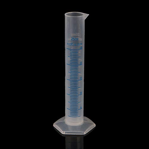 DGHJO 25mL Measuring Cylinder Laboratory Test Graduated Liquid Trial Tube Jar Tool New, as described