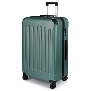 TANTOMI Koffer Groß, 28 Zoll Hartschalenkoffer, Trolley, Leichter ABS-Rollkoffer, Reisekoffer mit 4×360°-Rollen, 3-Stelliges Zahlenschloss (Helles Dunkelgrün, 95L)