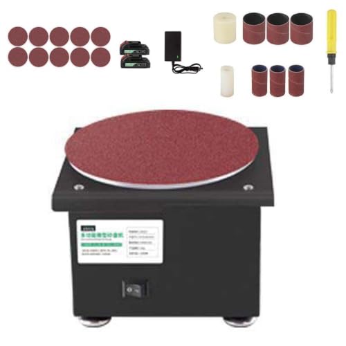 Image of Belt and Disc Bench Sanders for Metal, Abrasive Roller Machine Bench Top Linisher with Cast Iron Base, Roating 20/40mm Belt Grinder and 150mm Disc Sander for Workshop Wood Sanding(5)