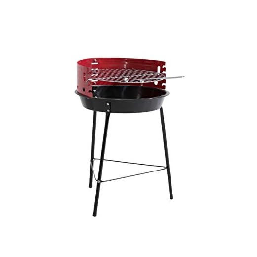Kamino BBQ Grill New Orleans rund grill med vindskydd och 4-vägs justerbar grillgaller, stålplåt, Ø ca 32 cm