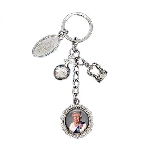 Porte-clés commémoratif du jubilé de platine de la reine Elizabeth - Souvenirs de voiture - Par LILAJ, Argenté., 13 cm Cover