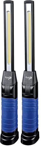 Ryme Automotive - Lámpara de Trabajo LED con Batería recargable Litio Alta potencia 600 lúmenes FIT Linterna de Taller mecánico 6W COB LED / 3W SMD LED (Paquete de 2)