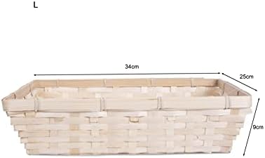 Pack of 10 Rectangle Bamboo Natural Color Wicker Bread Basket Retail Shop Display Christmas Hamper (Small Size)