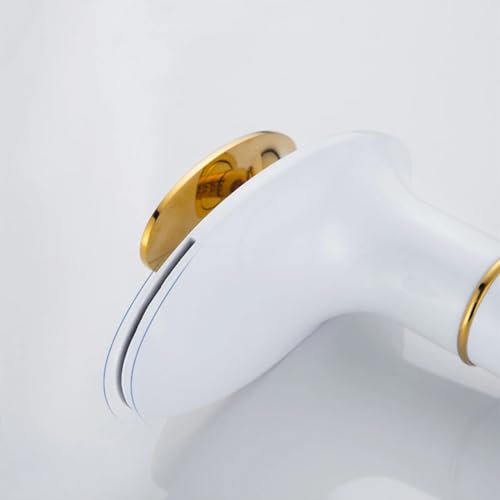 Grifo de baño de latón resistente con acabado platina blanca 4